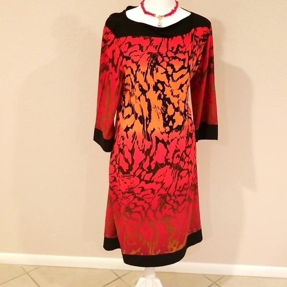 555 los angeles Dresses & Skirts - Beautiful vintage 555 Los Angeles dress, size Small, abstract design.3/4 sleeves